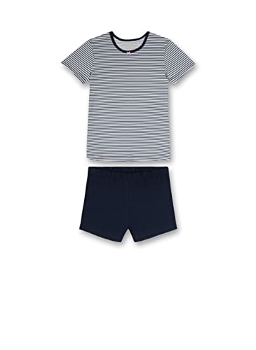 sanetta-m-dchen-schlafanzug-kurz-dunkelblau-geringelt-pyjamaset-aus-weicher-baum image 4