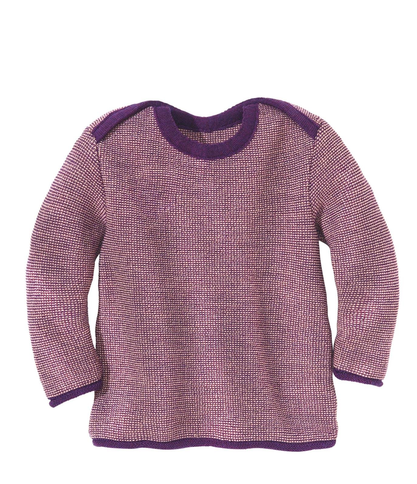 disana-melange-pullover-wolle-blau-mit-schlupf-kragen image 2