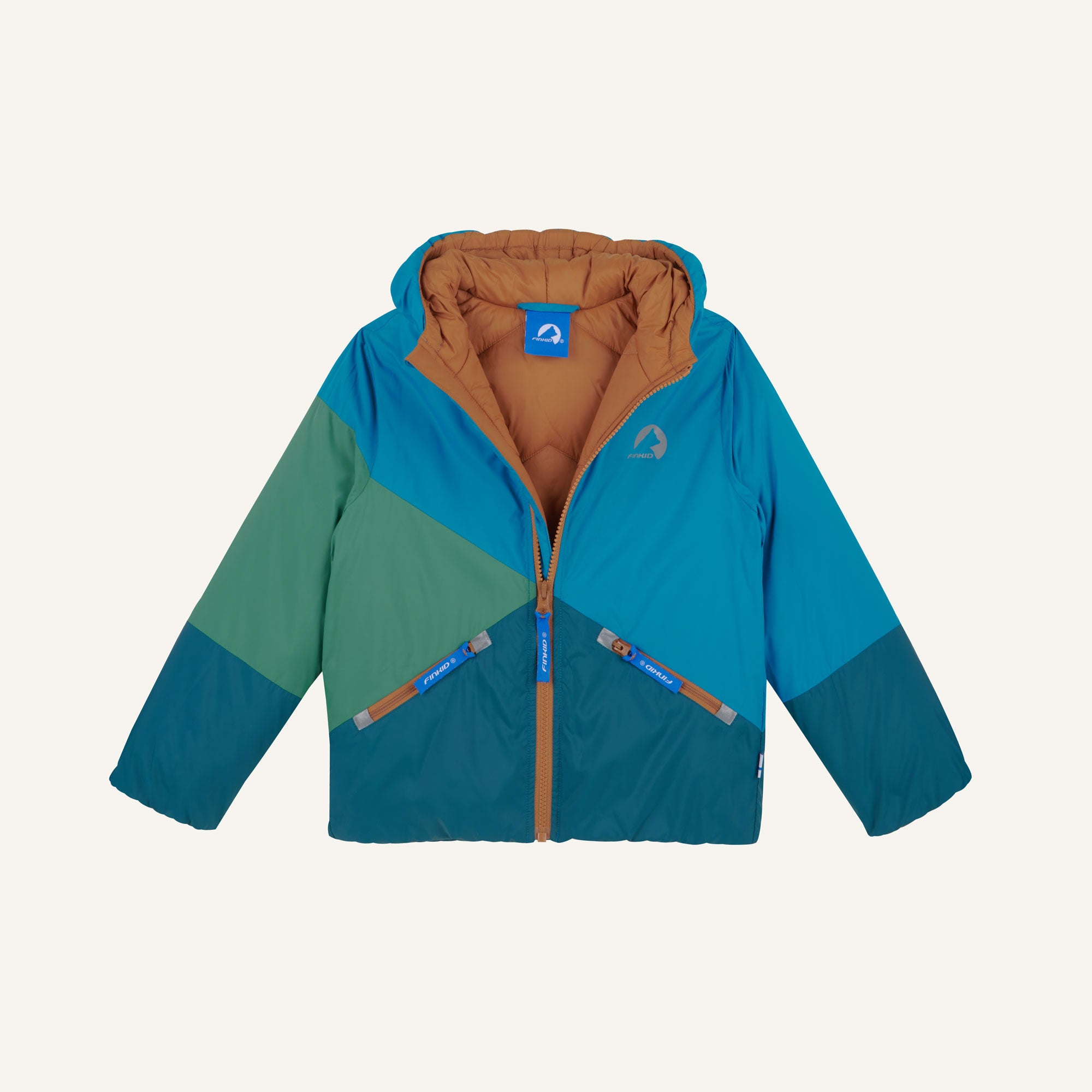 finkid-sirkus-kinder-zip-in-innenjacke-colorblocking-leicht-wattiert image 2