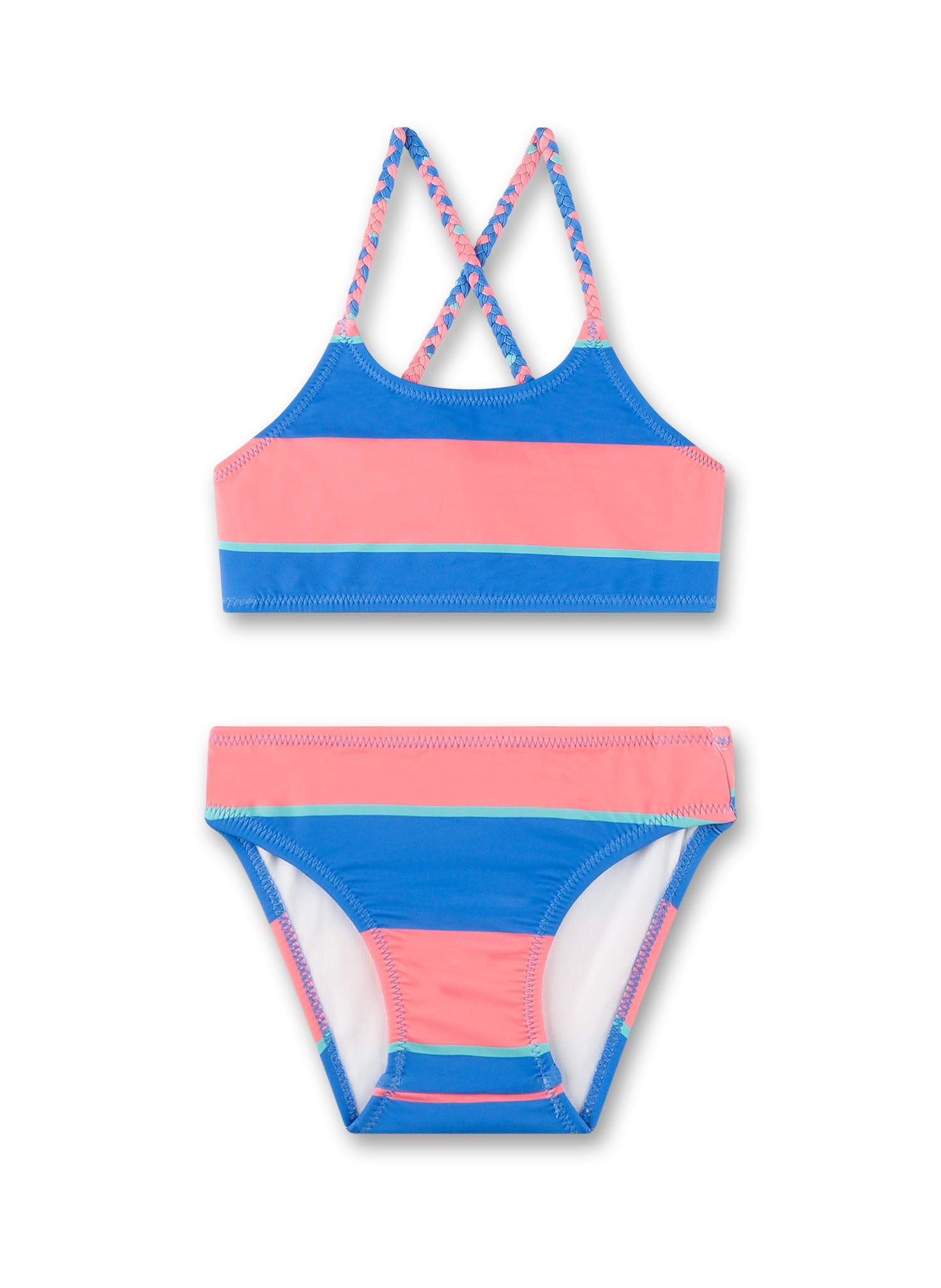 sanetta-m-dchen-bikini-blau-gestreift-bikini-aus-recyceltem-polyester-mix image 1