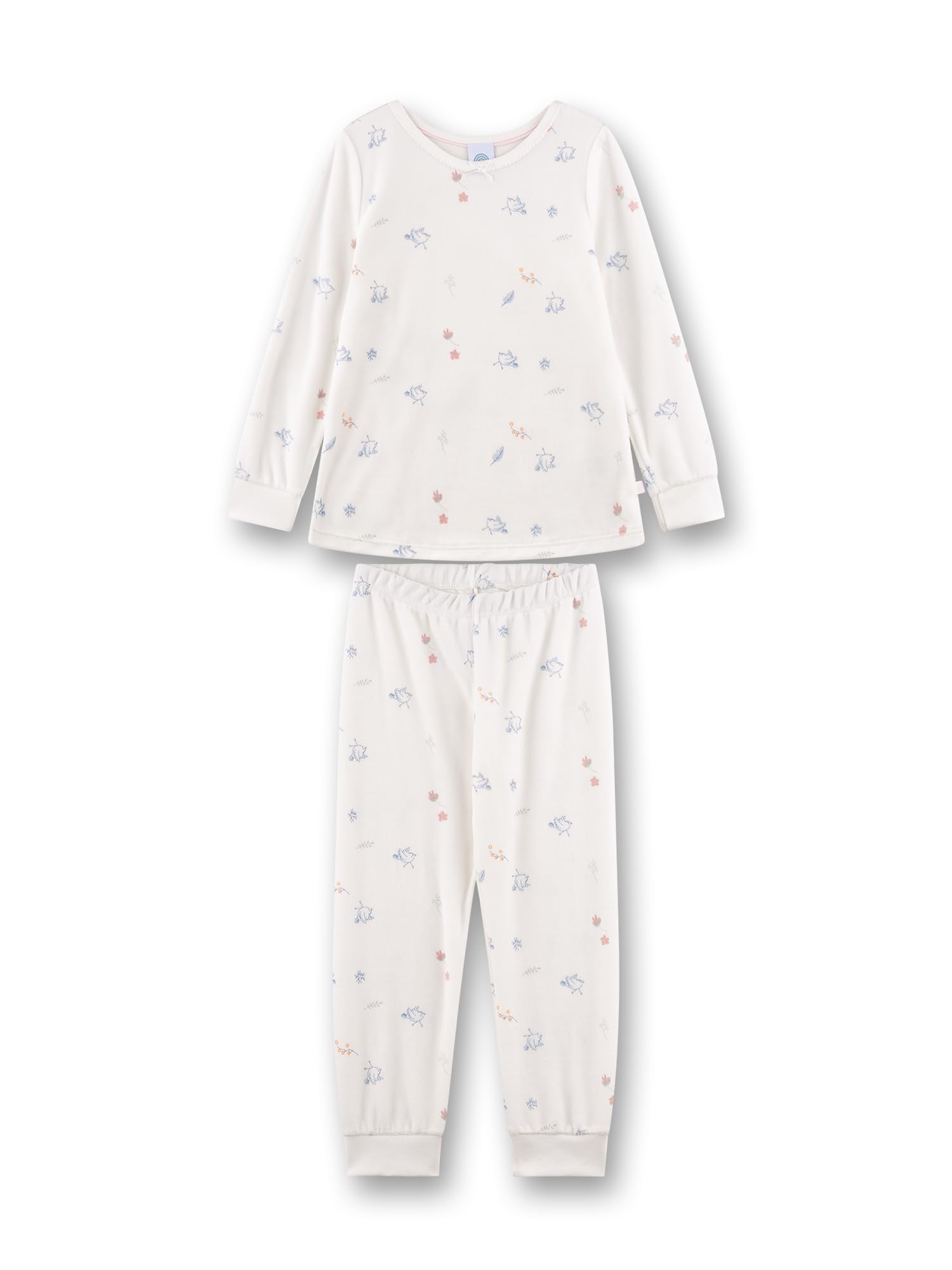 sanetta-m-dchen-schlafanzug-off-white-birds-aus-nicki image 1