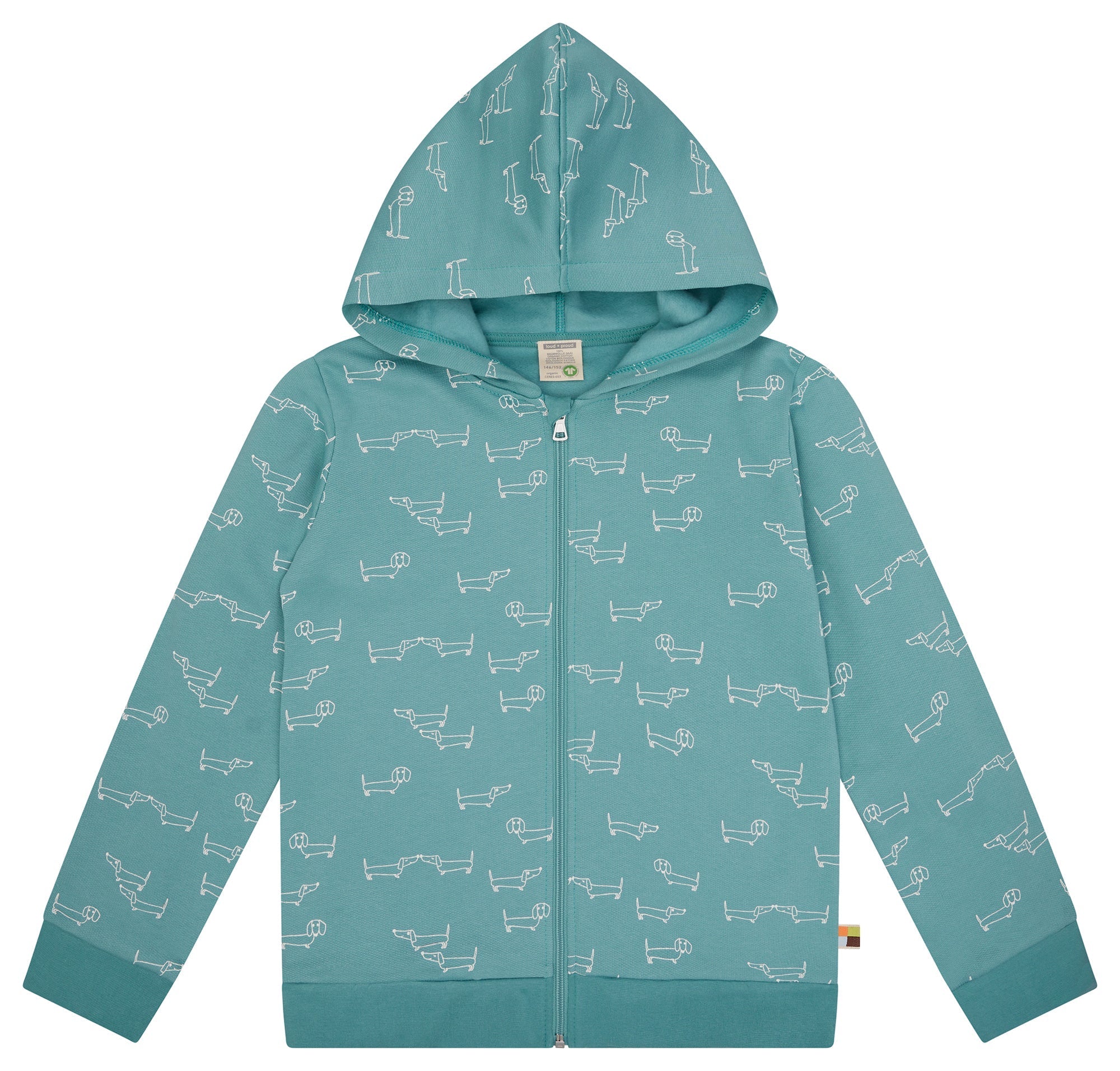 loud-proud-sweatjacke-mit-kapuze-dackel-alloverprint-kinder-kapuzenjacke-aus-bio image 7
