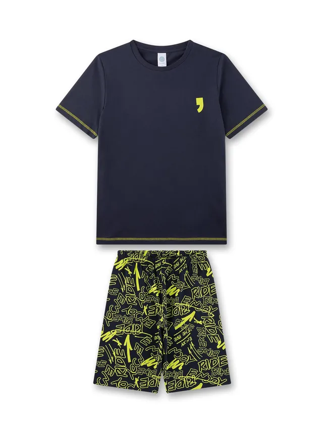 sanetta-jungen-schlafanzug-kurz-blau-pyjamaset-f-r-jungen-aus-baumwolle image 1