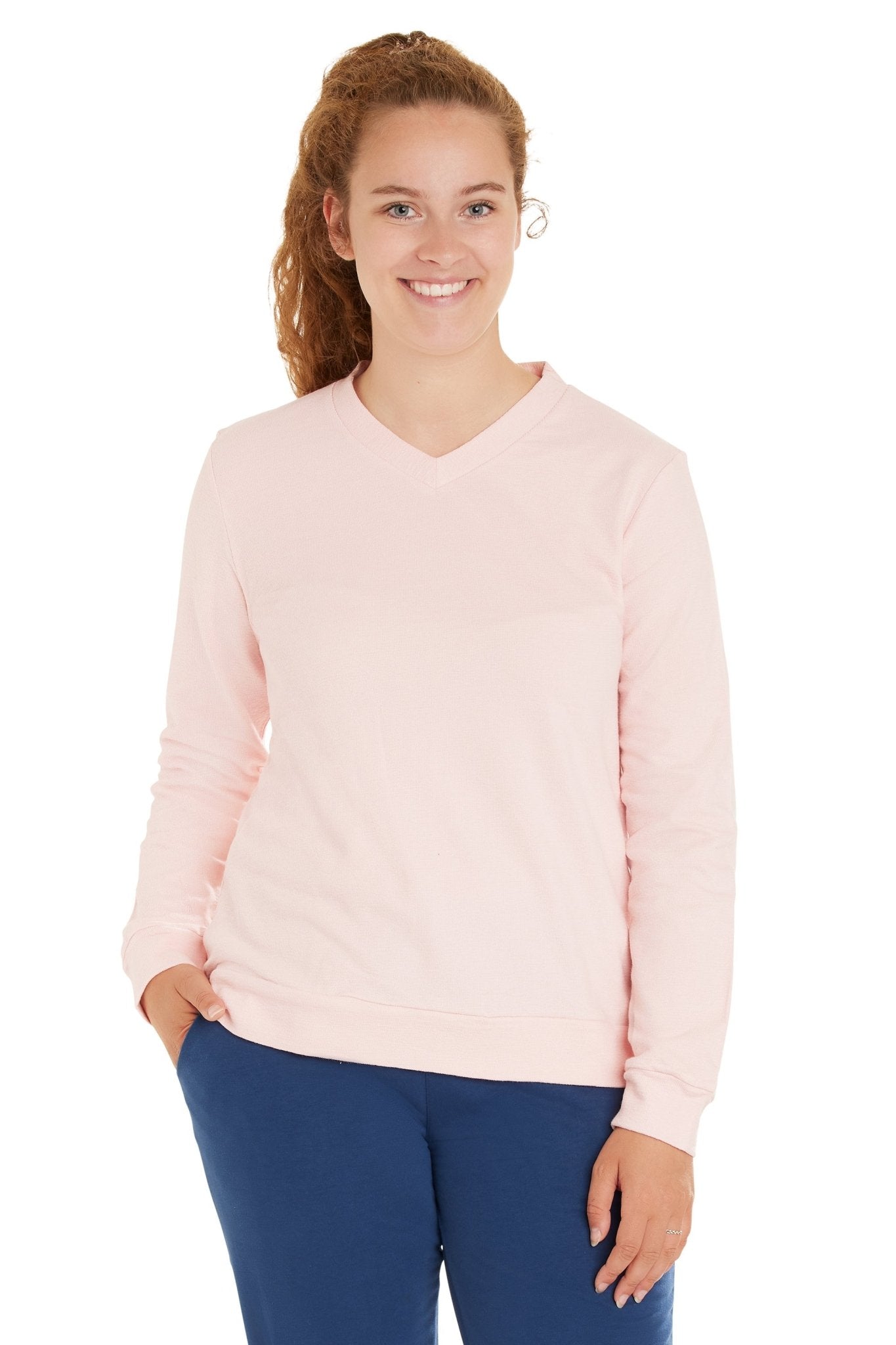 loud-proud-damen-sweat-strukturmuster-mit-v-ausschnitt image 3