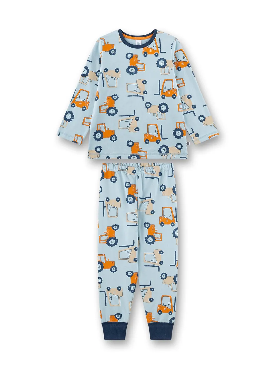 sanetta-jungen-schlafanzug-blau-traktor-aus-baumwolle image 1