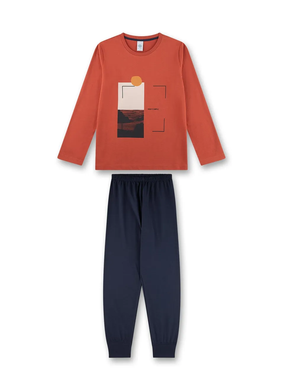 sanetta-jungen-schlafanzug-rot-aus-baumwolle-pyjamaset image 1
