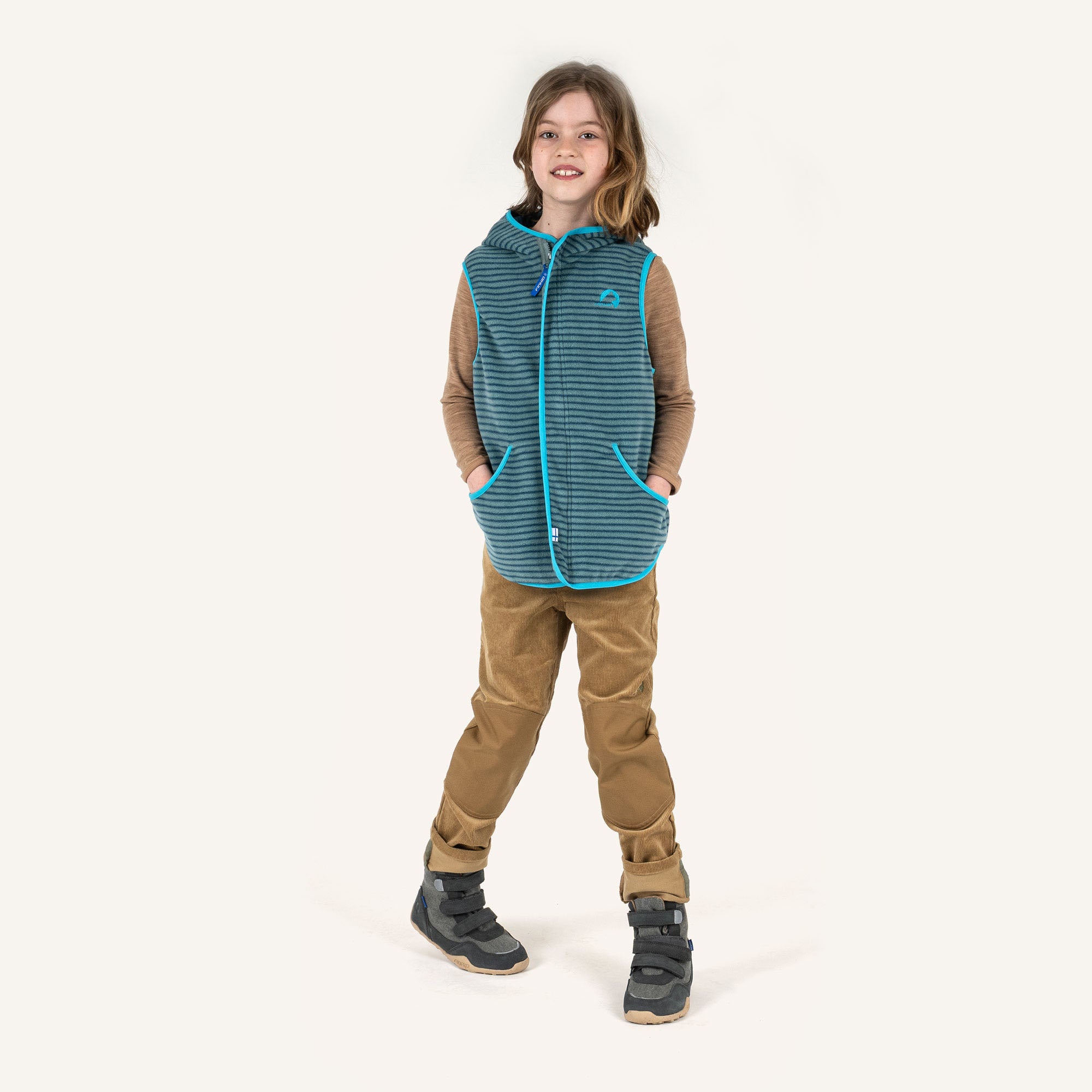 finkid-onni-sport-fleece-weste-kinder-zip-in-gestreift image 5