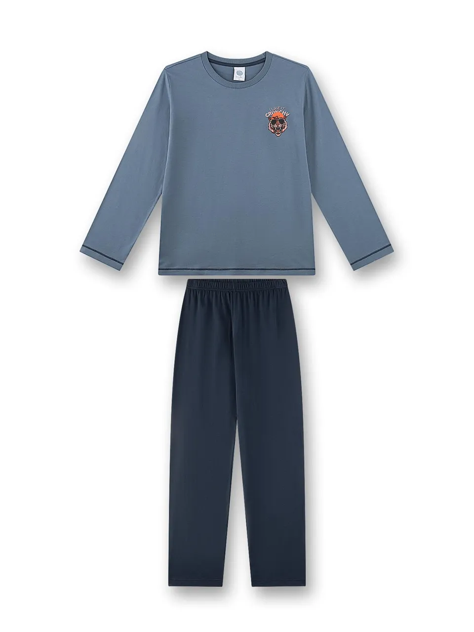 sanetta-jungen-schlafanzug-lang-blau-tiger-baumwolle-kinderpyjama image 1