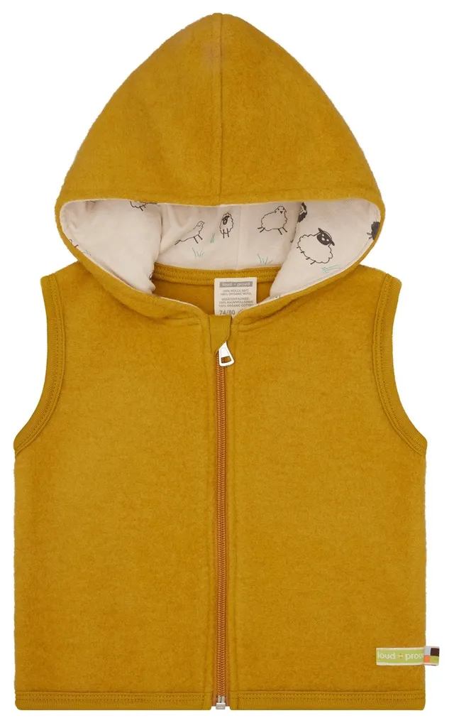 loud-proud-merino-wollfleece-weste-mit-kapuze-bio-woll-fleece-weste image 1