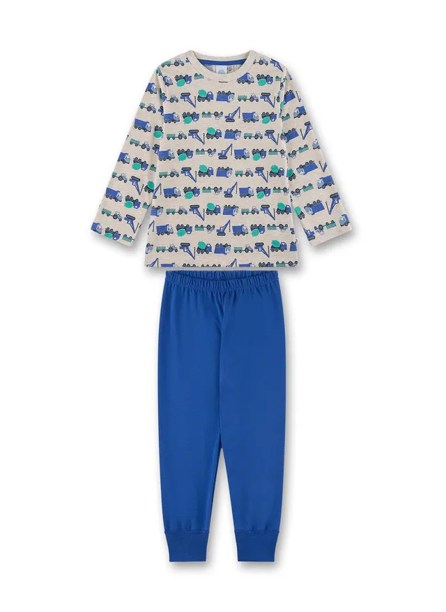 sanetta-jungen-schlafanzug-lang-beigemelange-baumwoll-pyjamaset-f-r-jungen image 1