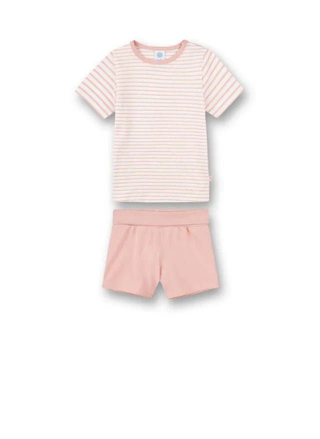 sanetta-m-dchen-schlafanzug-kurz-rosa-ringel-bio-baumwolle-gots image 1