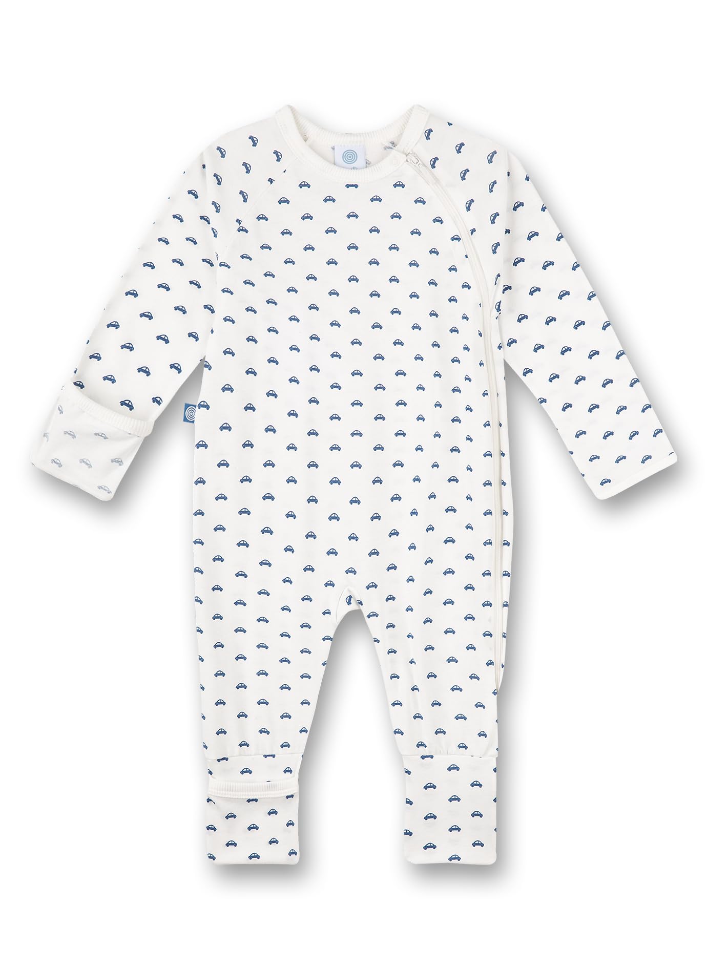 sanetta-baby-strampler-wei-auto-baby-overall-aus-bio-baumwolle-f-r-jungen image 1