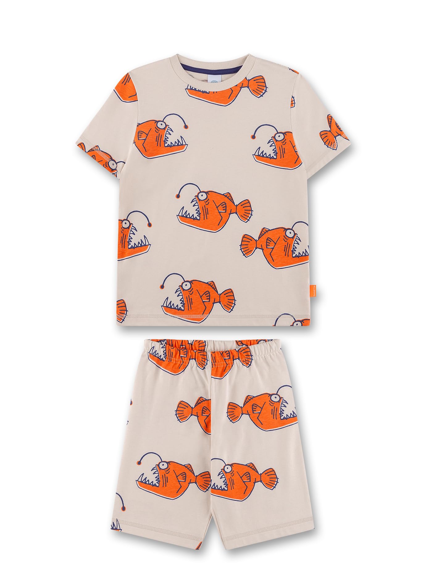 sanetta-jungen-schlafanzug-kurz-beige-baumwoll-pyjamaset image 1
