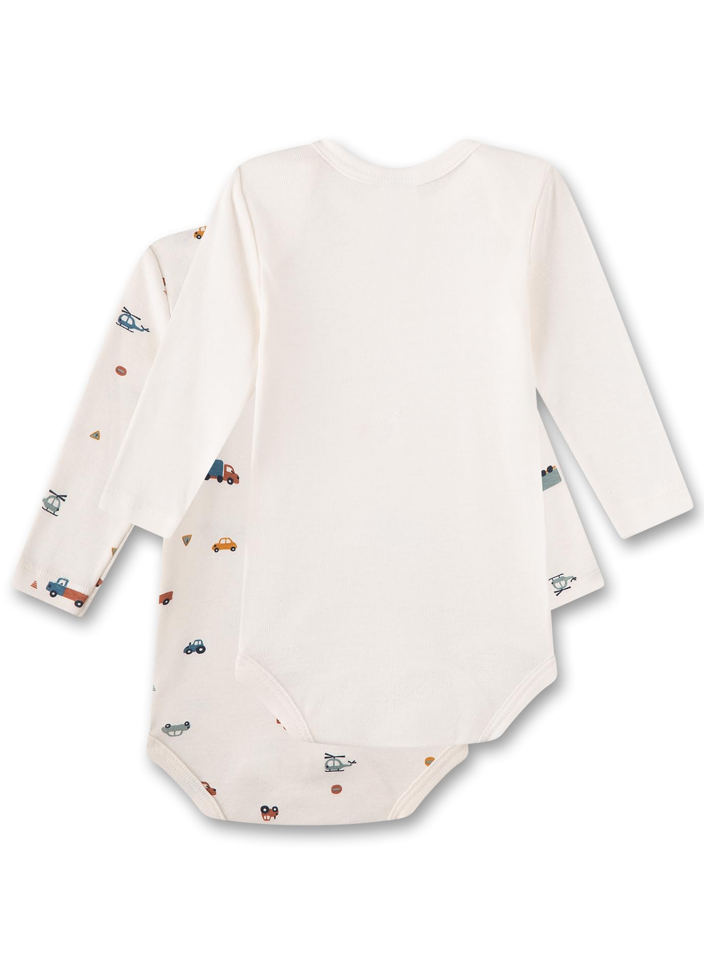 sanetta-baby-body-langarm-doppelpack-beige-fahrzeuge-bio-baumwolle-2er-set image 2