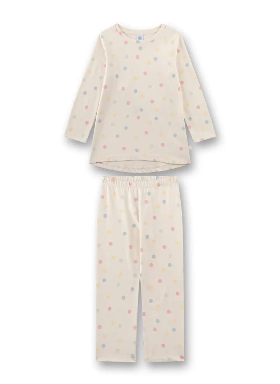 sanetta-pure-m-dchen-schlafanzug-lang-beige-dots-aus-100-bio-baumwolle image 1