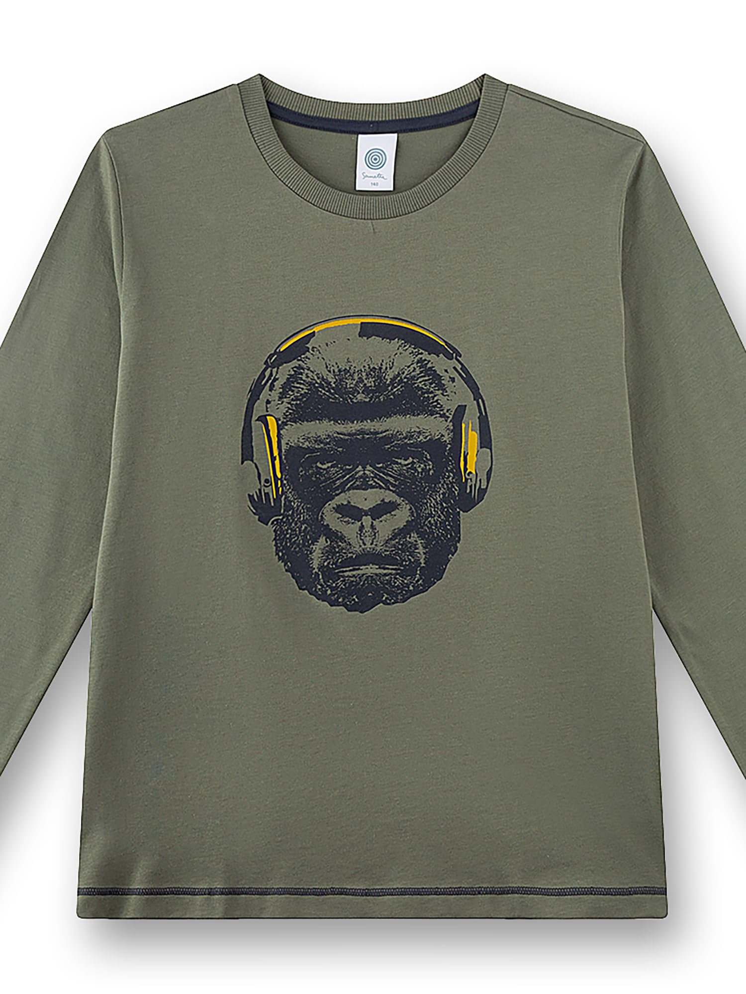 sanetta-jungen-schlafanzug-lang-khaki-gr-n-gorilla-baumwolle-kinderpyjama image 3
