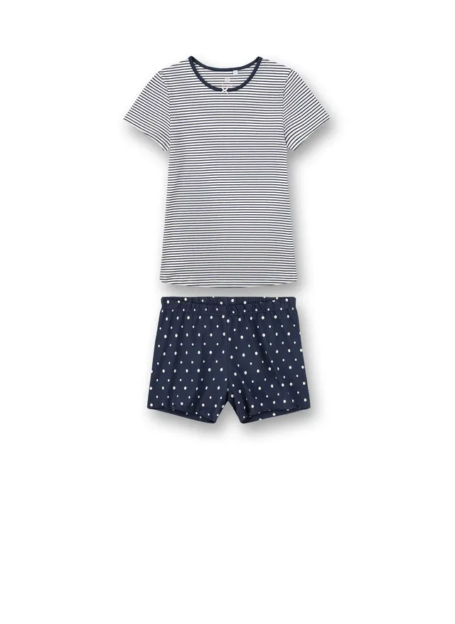 sanetta-m-dchen-schlafanzug-kurz-blau-pyjamaset image 1