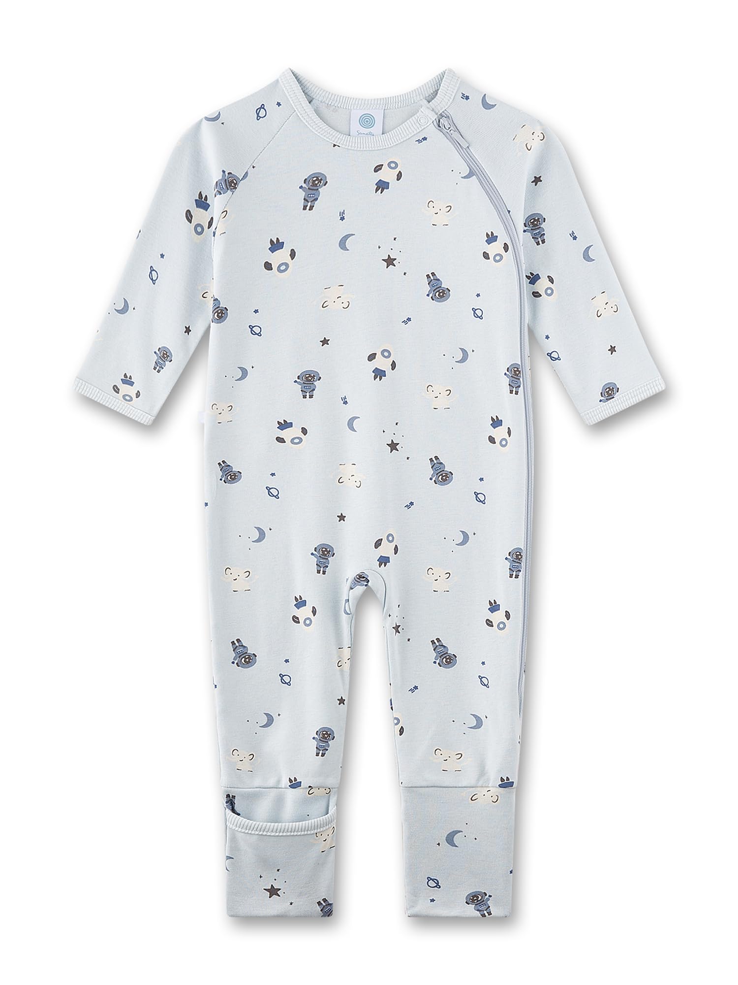 sanetta-baby-strampler-hellblau-weltall-jungen-overall image 1