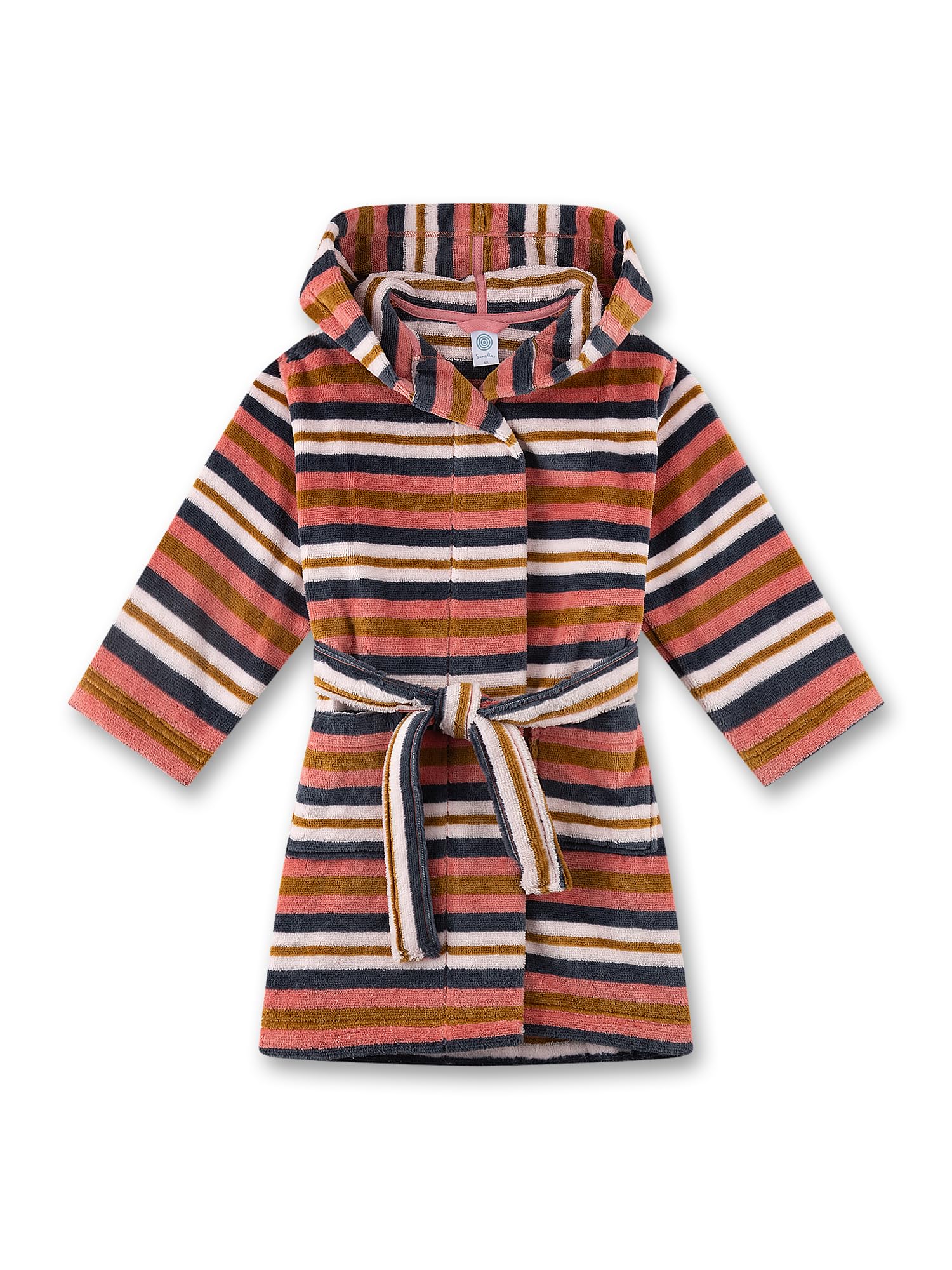 sanetta-m-dchen-bademantel-frott-e-ringel-rosa-kinderbademantel image 1
