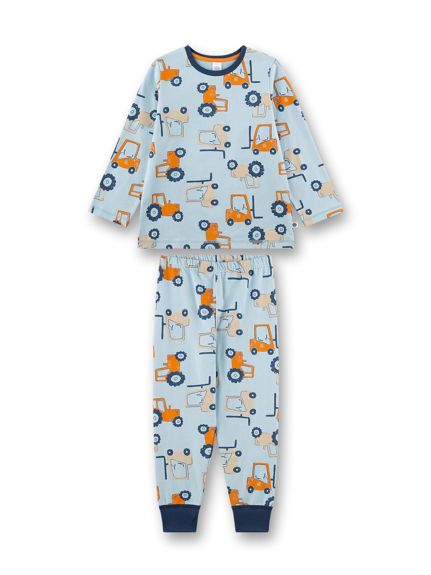 sanetta-jungen-schlafanzug-blau-traktor-aus-baumwolle image 1