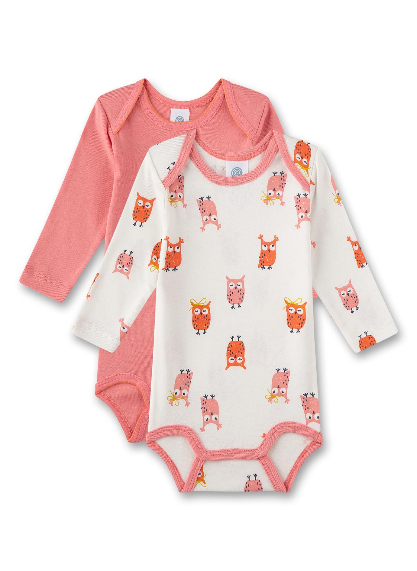 sanetta-baby-body-langarm-doppelpack-wei-rosa-eule-2er-set-bio-baumwolle-f-r-m-d image 1