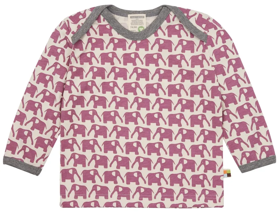 loud-proud-shirt-langarm-mit-druck-elefanten-bio-baumwolle image 1