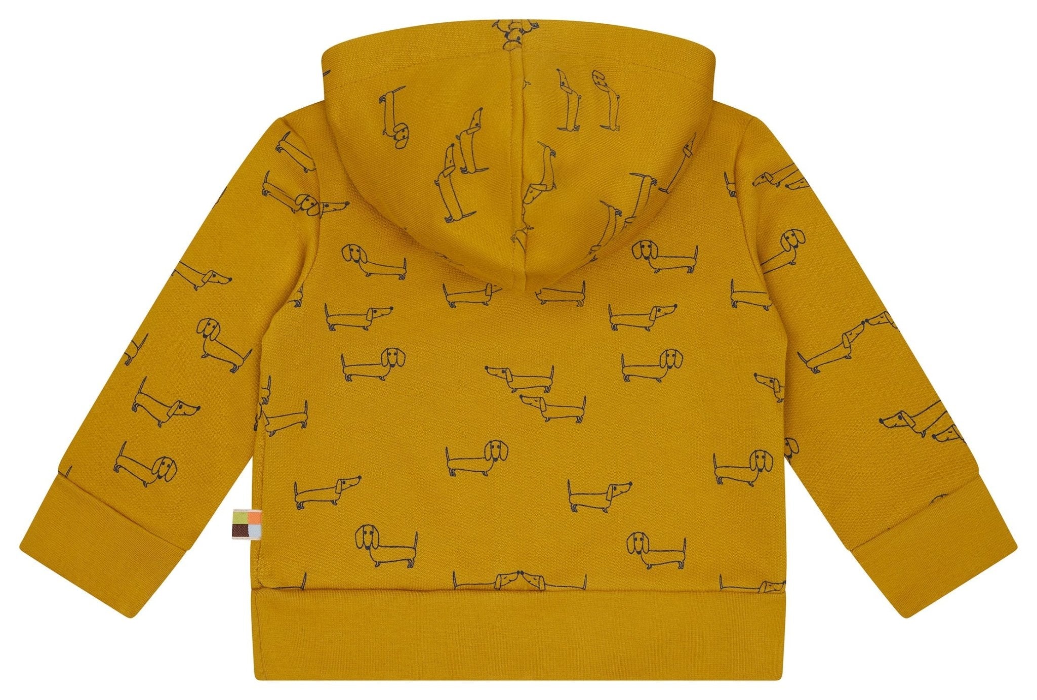 loud-proud-sweatjacke-mit-kapuze-dackel-allover-kapuzenjacke-mit-rei-verschluss image 2