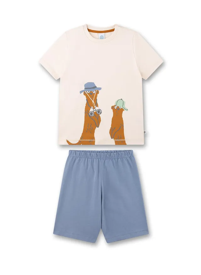 sanetta-jungen-schlafanzug-kurz-beige-pyjamaset-aus-baumwolle-f-r-jungen image 1