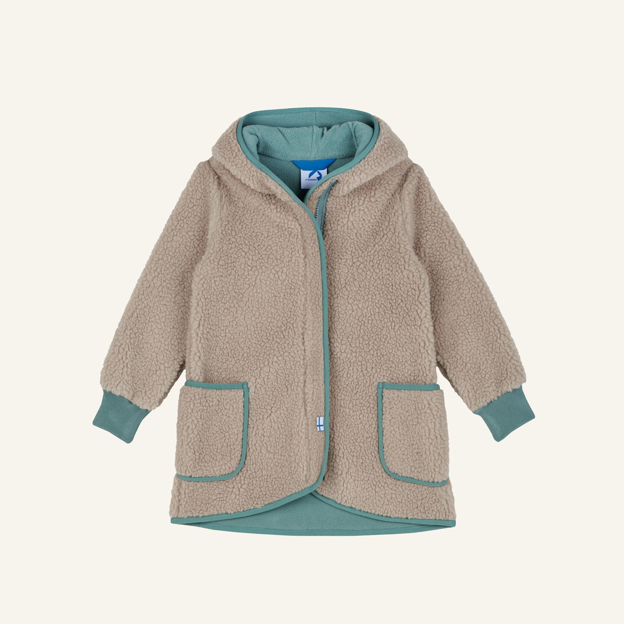 finkid-lammu-m-dchen-teddyfleece-jacke-mit-kapuze image 1