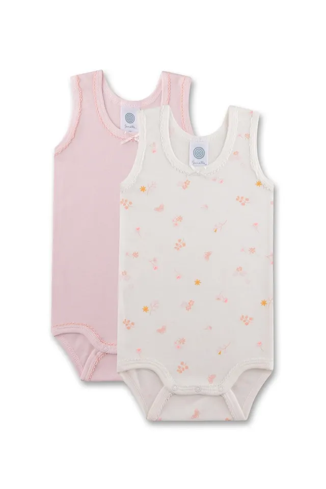 sanetta-baby-body-rmellos-doppelpack-rosa-off-white-blumen-f-r-m-dchen image 1