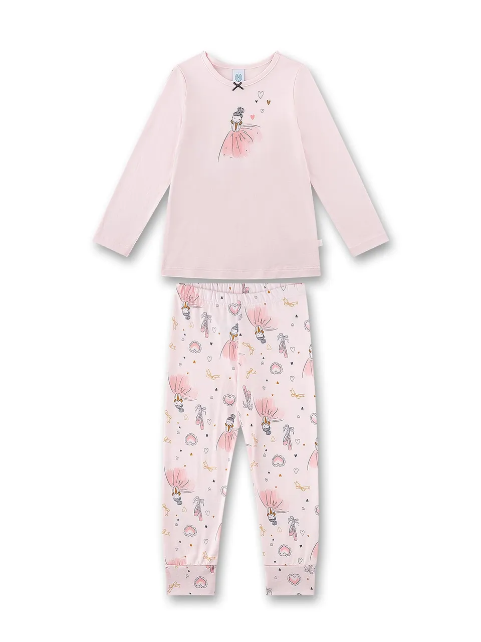 sanetta-m-dchen-schlafanzug-lang-rosa-ballerina-modal-baumwoll-mix image 1