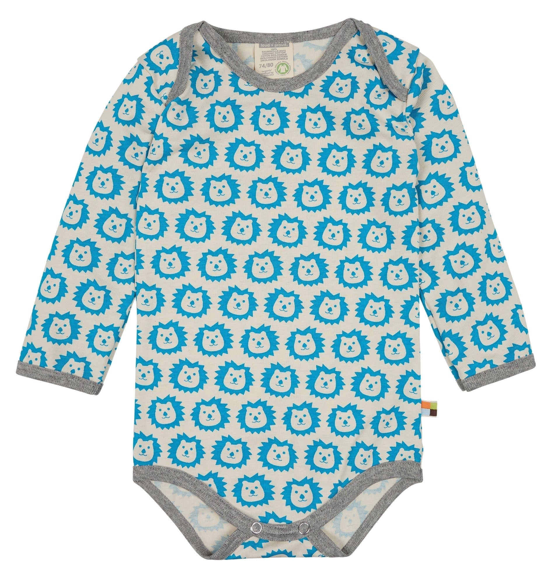 loud-proud-body-langarm-mit-l-wen-fledermaus-druck-aus-bio-baumwolle image 1
