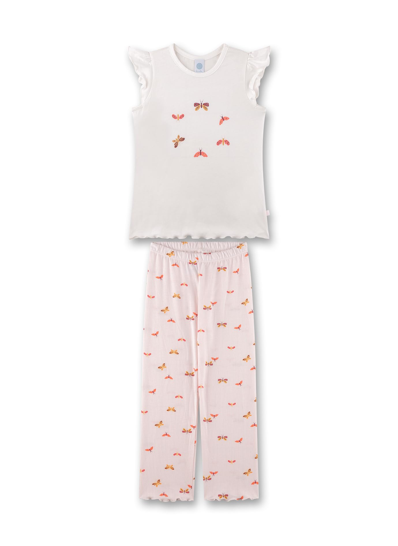 sanetta-m-dchen-schlafanzug-halbarm-off-white-pyjamaset-aus-baumwoll-modal-mix image 1