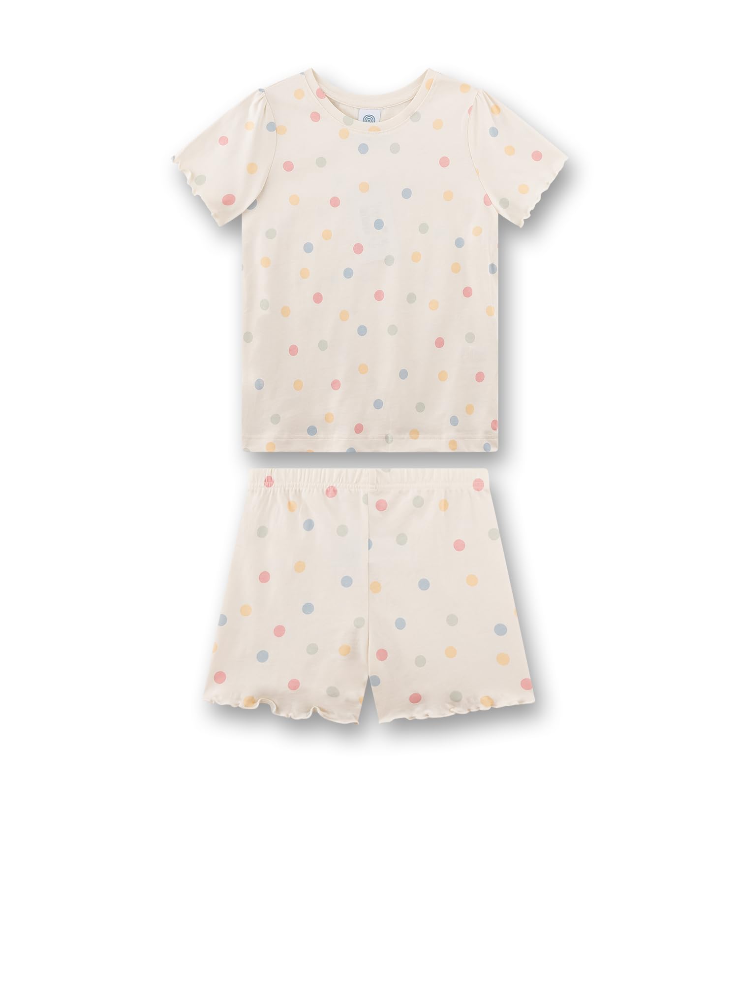 sanetta-pure-m-dchen-schlafanzug-kurz-beige-dots-100-bio-baumwolle image 1