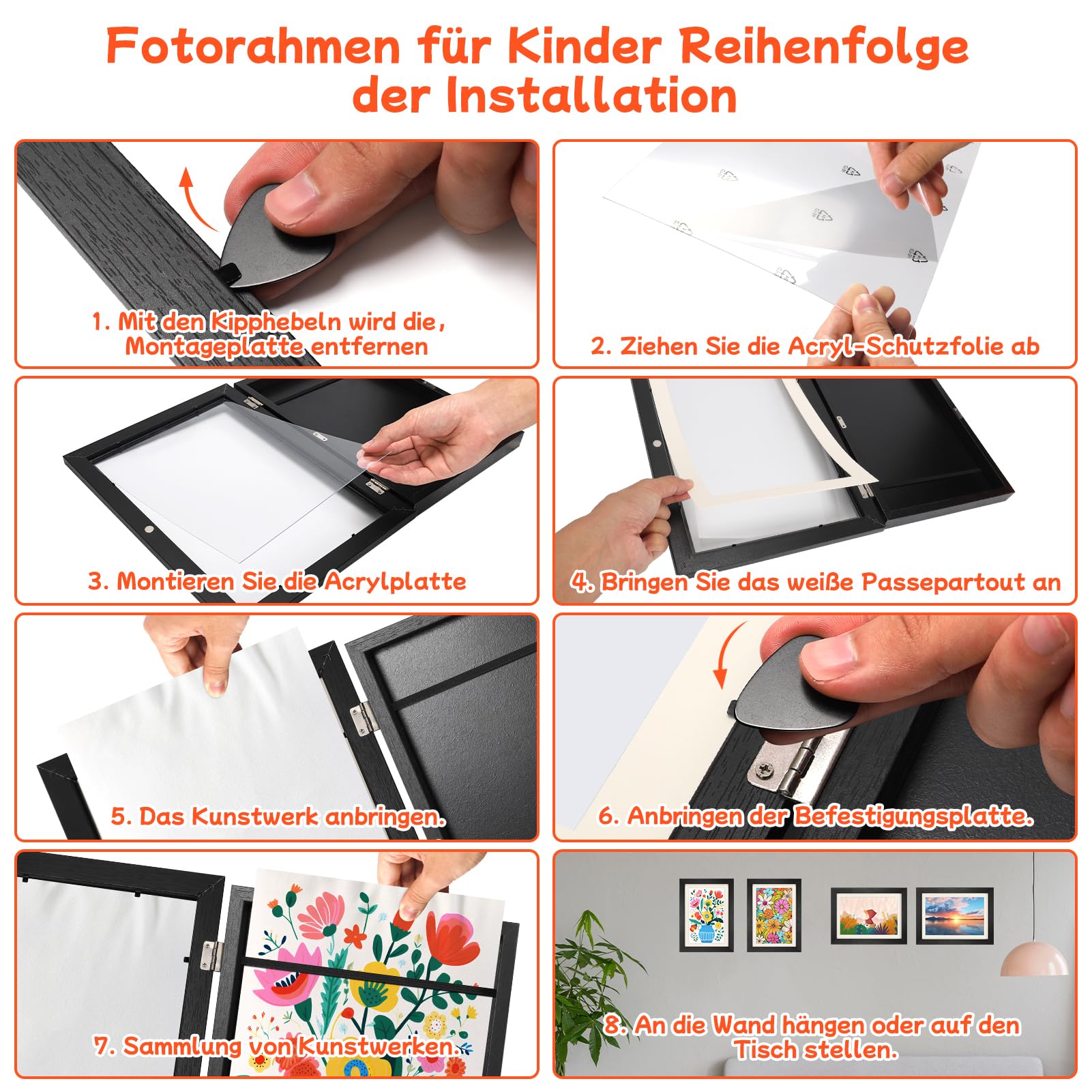 desoto-2er-set-bilderrahmen-a4-f-r-kinderzeichnungen-schwarz-front-ffnung-f-r-50 image 6