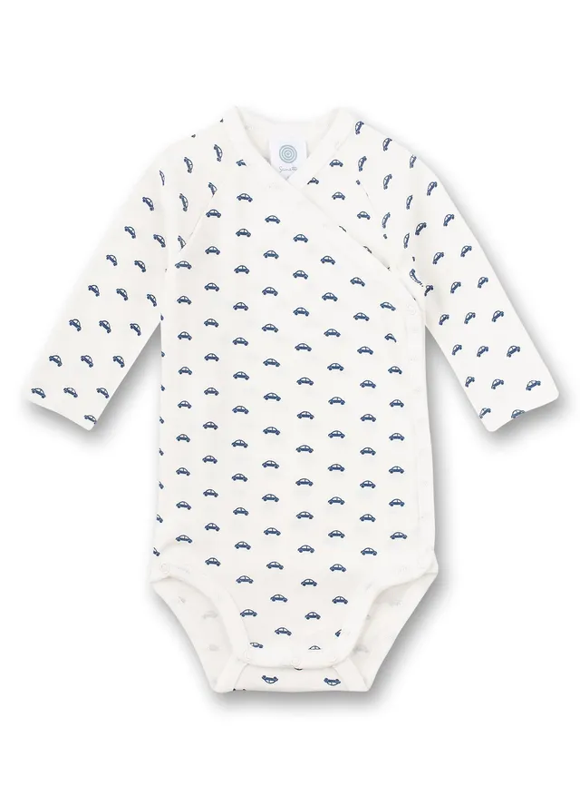 sanetta-baby-wickelbody-langarm-wei-autos-bio-baumwolle image 1