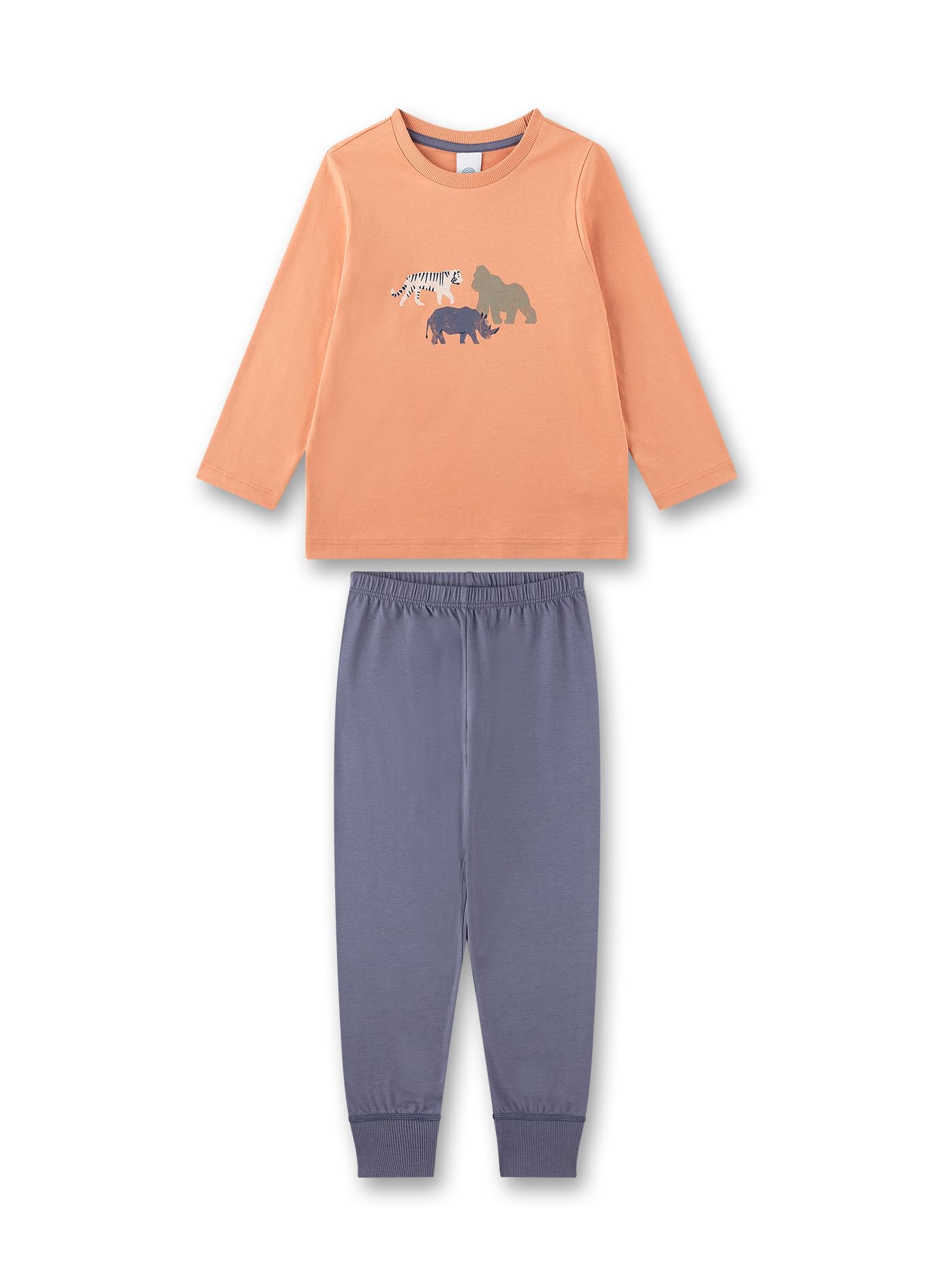 sanetta-jungen-schlafanzug-orange-pyjamaset-aus-baumwolle image 1