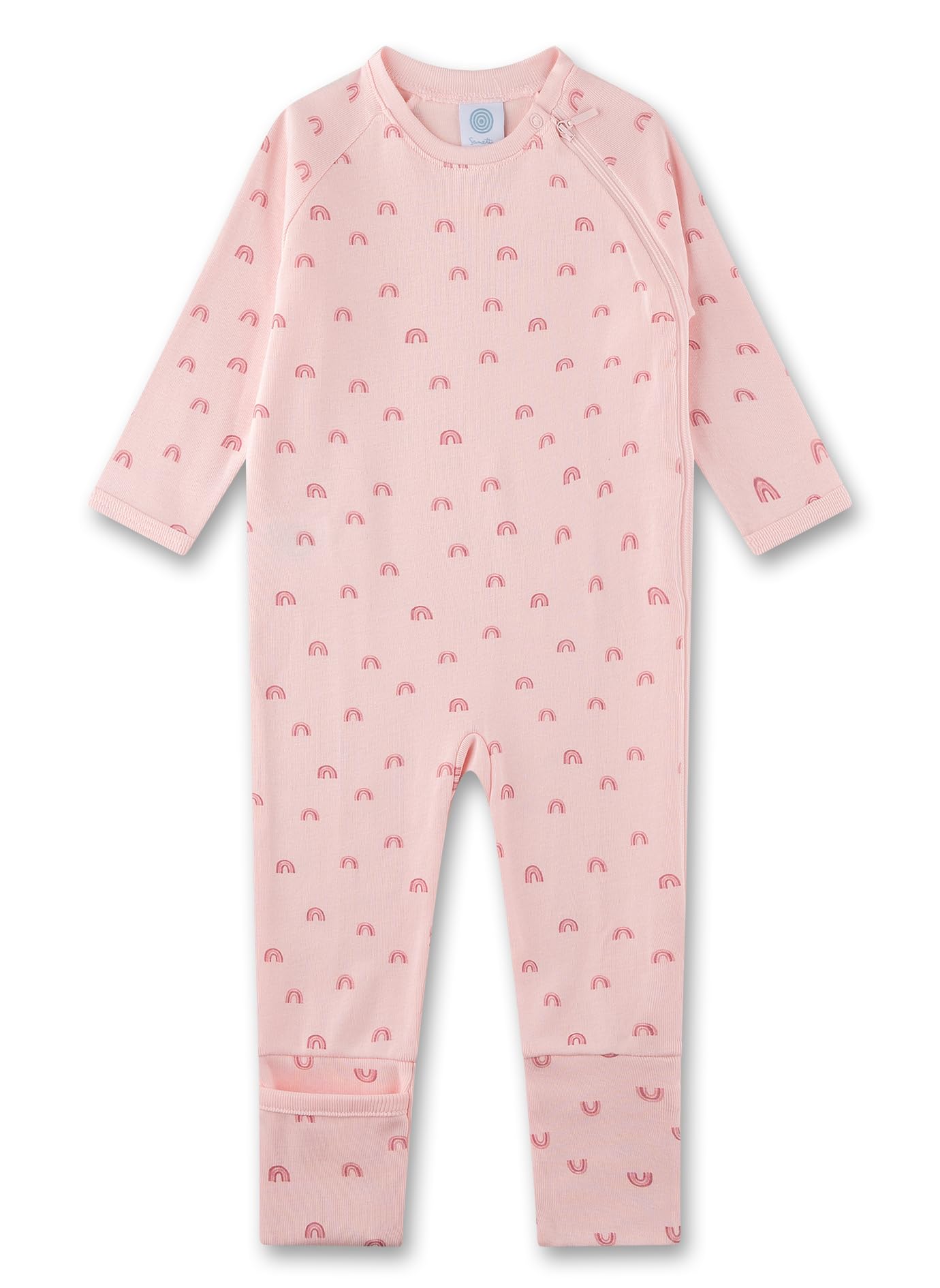 sanetta-baby-strampler-beige-regenbogen-unisex-overall-aus-bio-baumwolle image 1