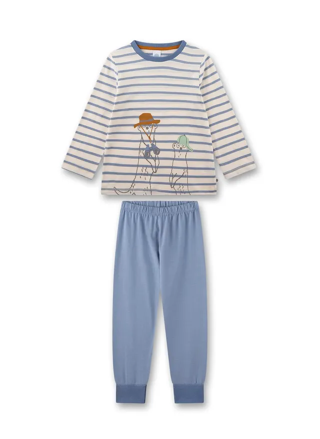 sanetta-jungen-schlafanzug-lang-beige-aus-baumwolle image 1