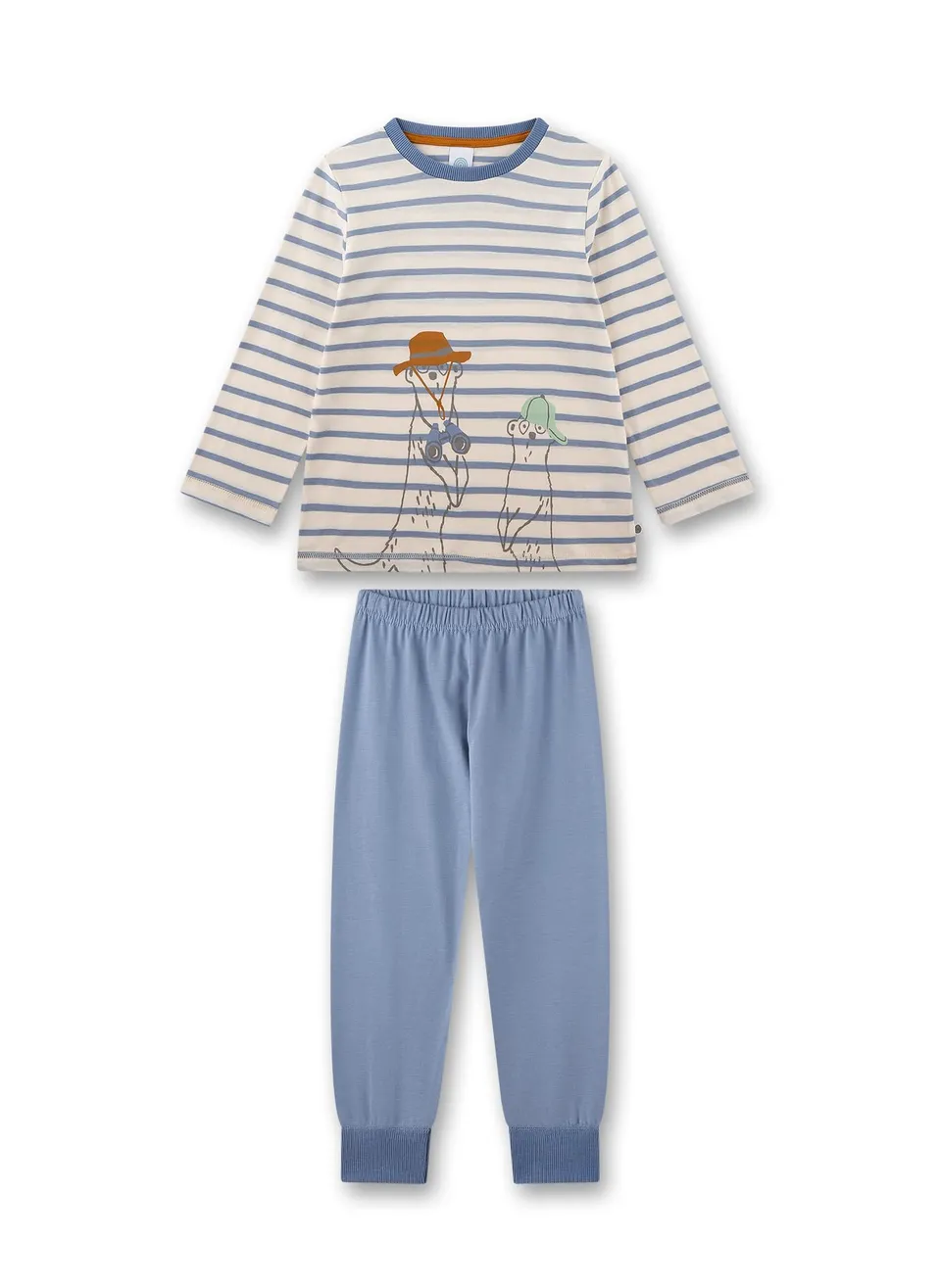 sanetta-jungen-schlafanzug-lang-beige-aus-baumwolle image 1