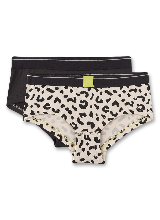 sanetta-m-dchen-hipster-doppelpack-off-white-schwarz-leo-muster-baumwoll-mix image 1