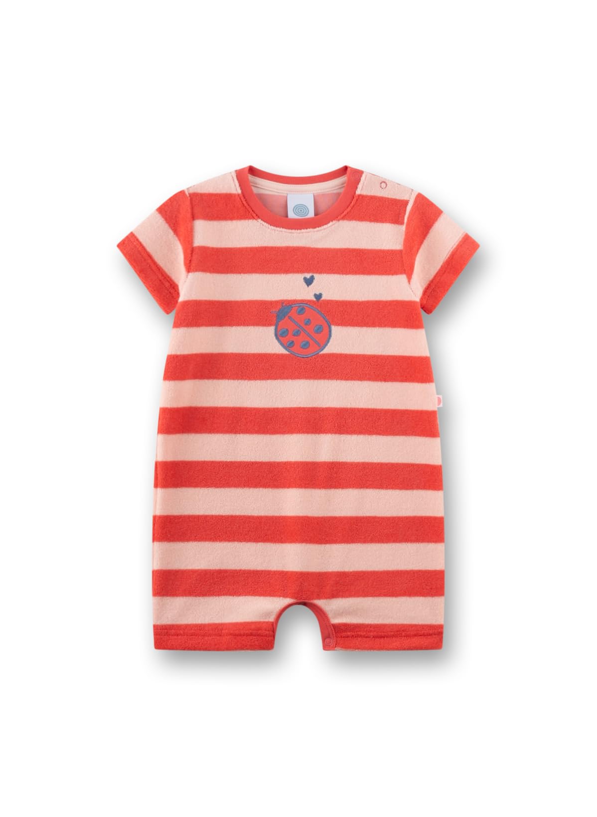 sanetta-baby-strampler-kurz-rot-ringel-marienk-fer-frott-e-spieler-f-r-m-dchen image 1