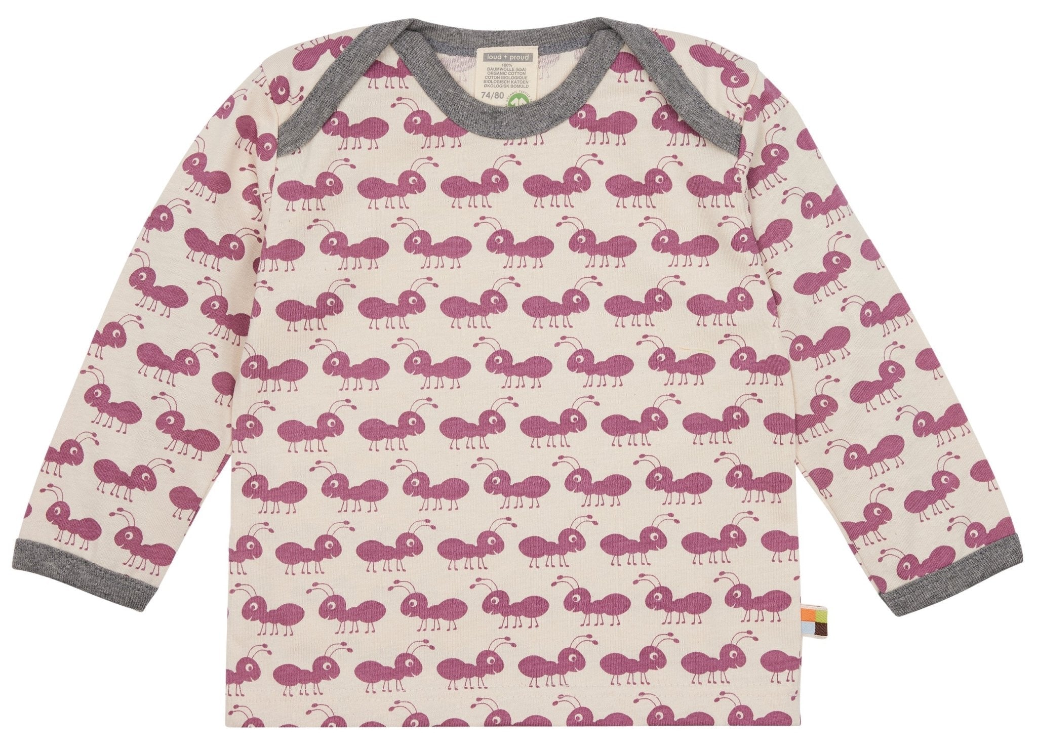 loud-proud-shirt-langarm-mit-druck-ameisen-bio-baumwoll-shirt image 1