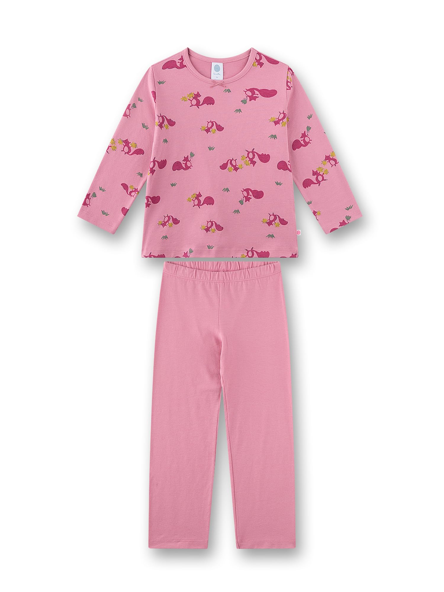 sanetta-m-dchen-schlafanzug-lang-rosa-eichh-rnchen-kinderpyjama image 1