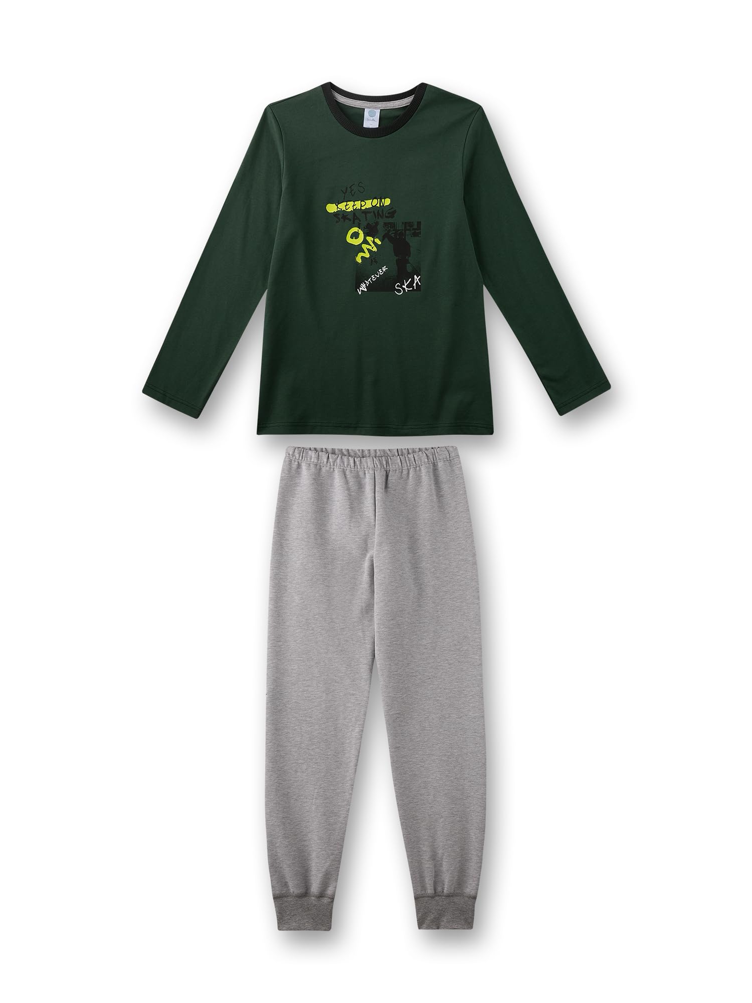 sanetta-jungen-schlafanzug-lang-gr-n-pyjamaset-aus-100-baumwolle image 1