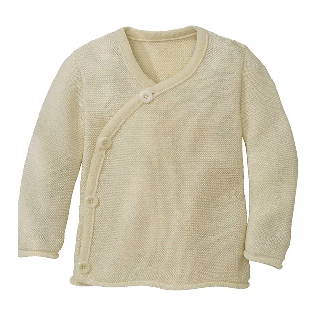 disana-melange-jacke-baby-kleinkind-aus-100-bio-merino-natur-gr-98-104 image 1