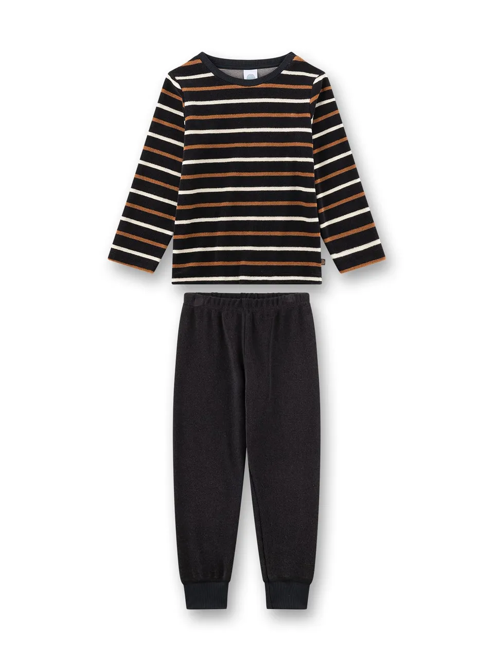 sanetta-jungen-schlafanzug-lang-frottee-blau-ringel image 1