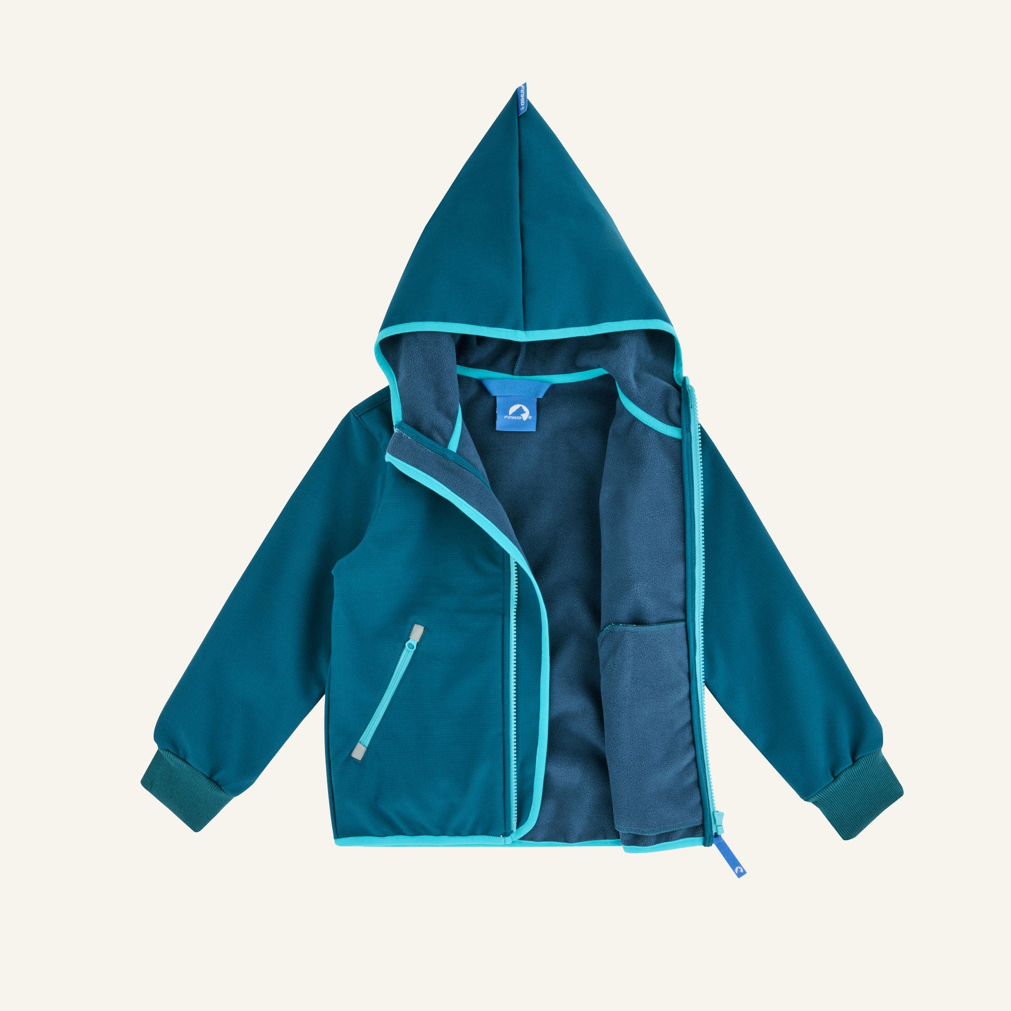 finkid-kataja-shell-softshelljacke-f-r-kinder-winddicht-mit-fleece image 3