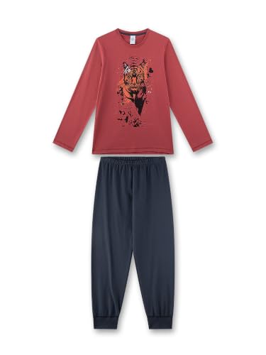 sanetta-jungen-schlafanzug-lang-rot-tiger-aus-baumwolle image 4