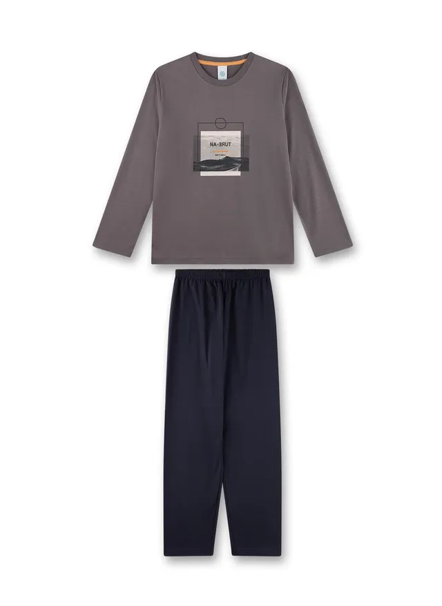sanetta-jungen-schlafanzug-grau-pyjamaset-jungen-aus-baumwolle image 1